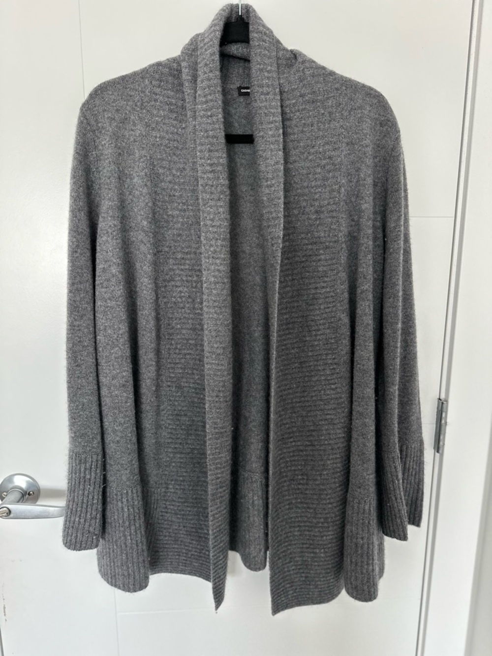 Cashmere Knit Cardigan in Heather Gray